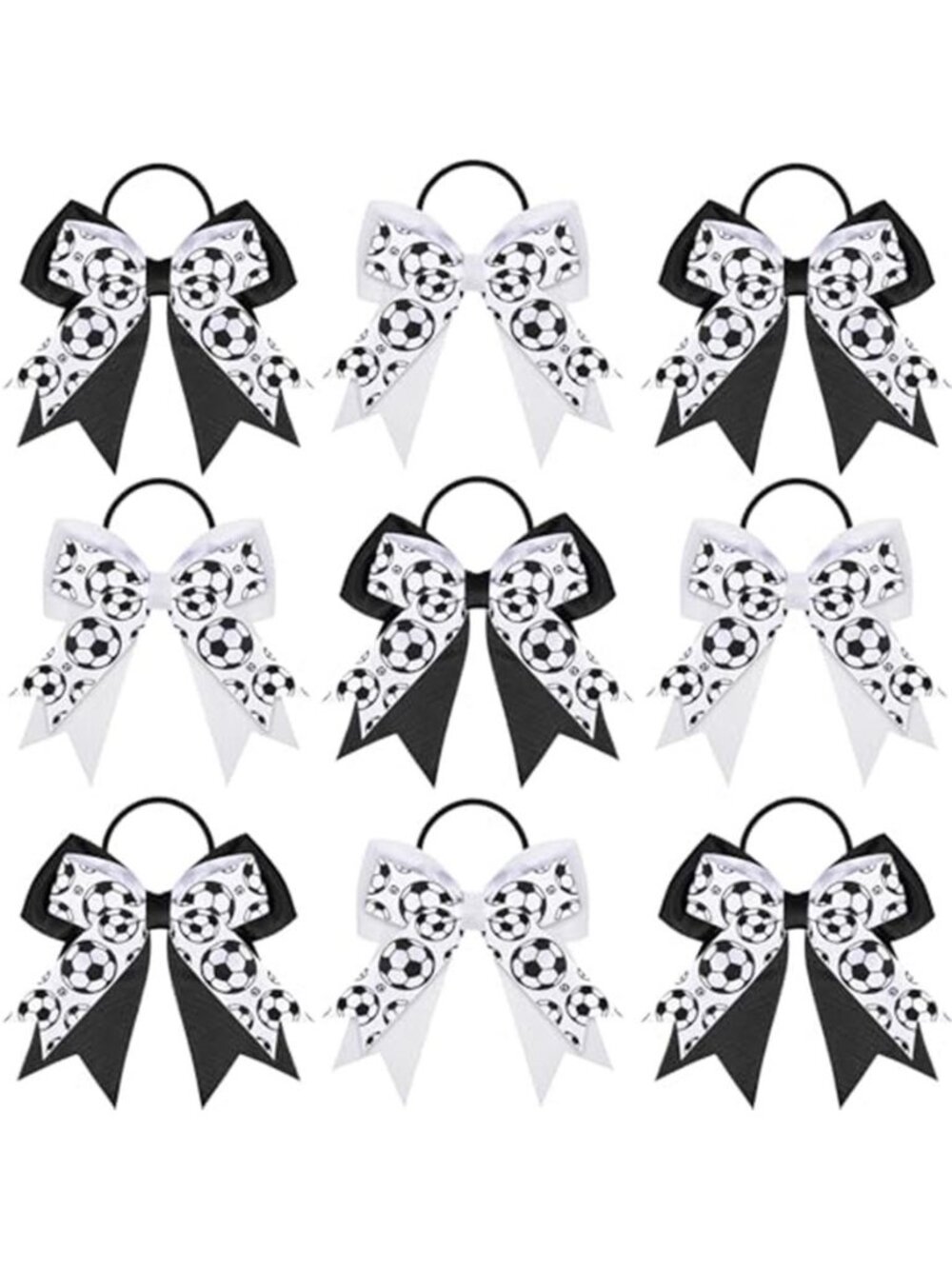 WILLBOND 10 Pcs Soccer Tennis Hair Bows Elastic Sport Hair Tie Ponytail Holder